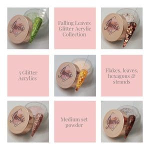 Gems glitter acrylic Falling leaves collection