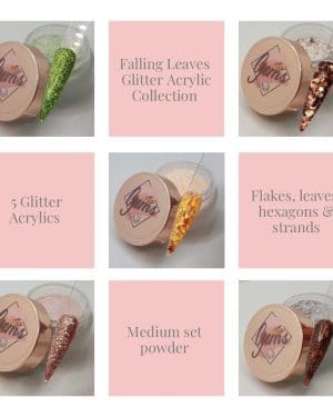Gems glitter acrylic Falling leaves collection