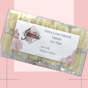 Gems extra long natural Square tips 500 Box