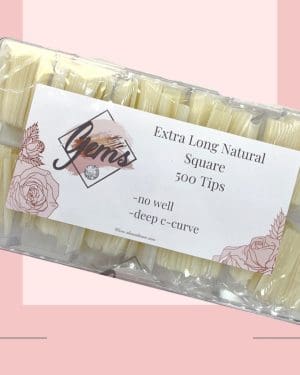 Gems extra long natural Square tips 500 Box