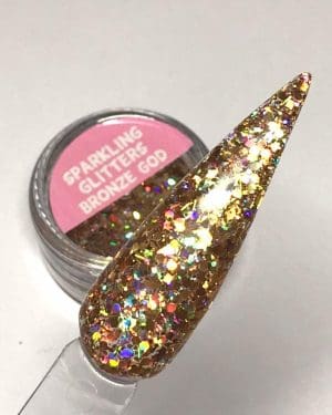 Sparkling glitter Bronze god