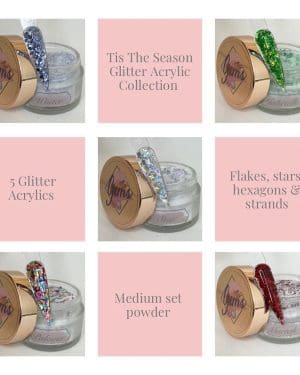 Gems glitter acrylic Tis the season collection