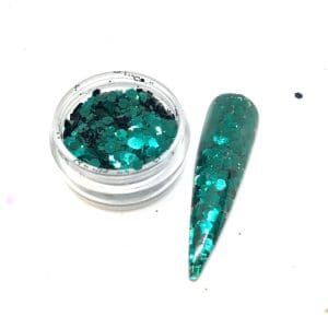 Metallic glitter teal