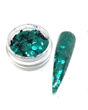 Metallic glitter teal