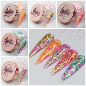 Gems Glitter Acrylic Rainbow Confetti Collection