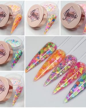 Gems Glitter Acrylic Rainbow Confetti Collection