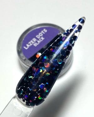Lazer glitter dots Black