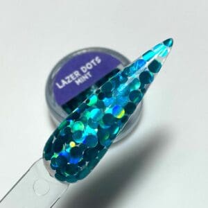 Lazer glitter dots Mint