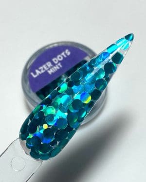 Lazer glitter dots Mint