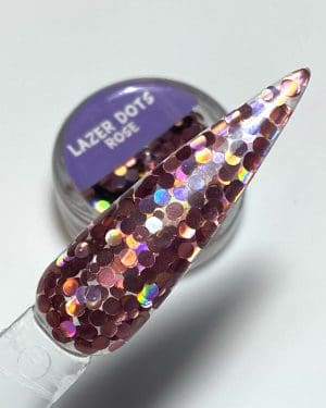 Lazer glitter dots Rose