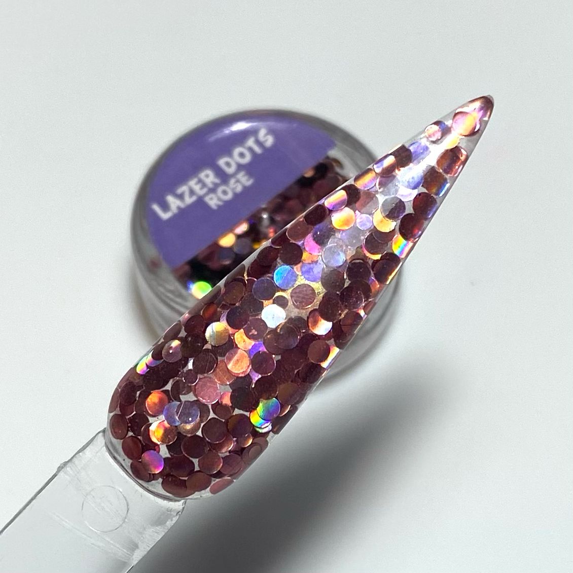 Lazer glitter dots Rose