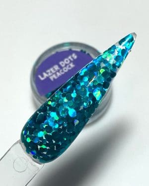 Lazer glitter dots Peacock