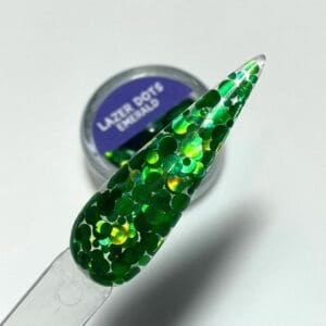 Lazer glitter dots Emerald