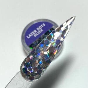 Lazer glitter dots silver