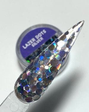 Lazer glitter dots silver