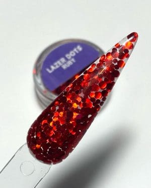 Lazer glitter dots Ruby