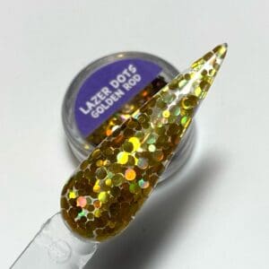 Lazer glitter dots Golden rod