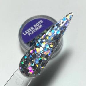 Lazer glitter dots Platinum