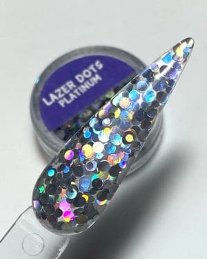 Lazer glitter dots Platinum
