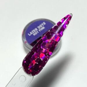 Lazer glitter dots Hot pink