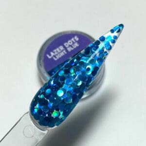 Lazer glitter dots Light blue