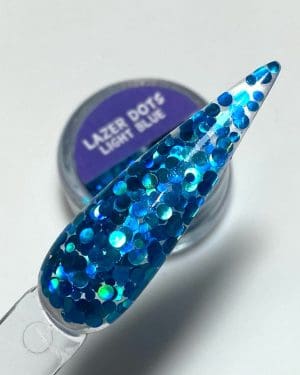 Lazer glitter dots Light blue
