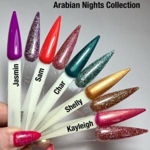 Gems gel polish Arabian Nights collection plus Elite glitters