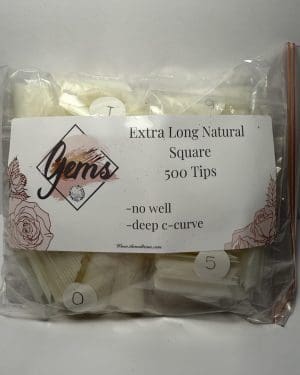 Gems extra long natural square tips