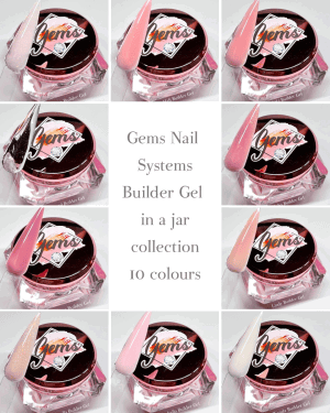 Gems Nail Systems Builder Gel in a pot collection