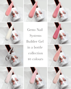 Gems Nail Systems Builder Gel in a bottle collection
