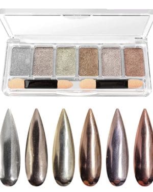Chrome pressed pigment powder palette